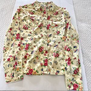l.e.i. Women's Cottage Core Button Down Shirt Size S